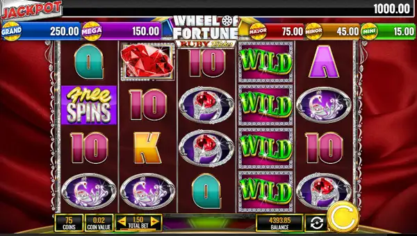 Wheel of Fortune Ruby Riches gameplay