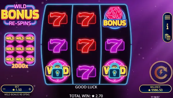 Wild Bonus Re-spins gameplay